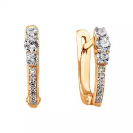 Серьги из красного золота с фианитами 21-0013-11-01