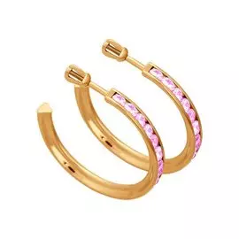 Серьги из красного золота с фианитами 020940