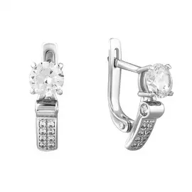 Серьги из белого золота с фианитами 21-0096-12-01