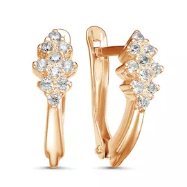 Серьги из серебра с фианитом с родированием с3314п