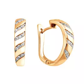 Серьги из красного золота с фианитами 21-0745-11-01