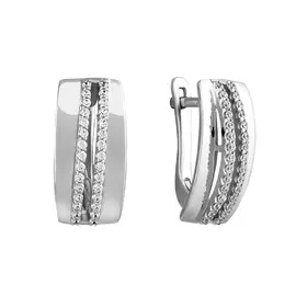 Серьги из белого золота с фианитами 21-0467-12-01