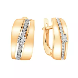 Серьги из красного золота с фианитами 21-1519-11-01