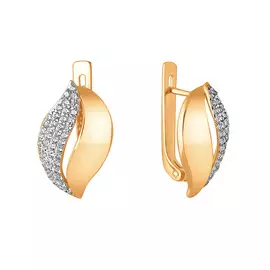 Серьги из красного золота с фианитами 21-0248-11-01