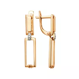 Серьги из желтого золота с фианитами 004002-4102