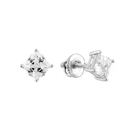 Серьги из серебра с фианитами с родированием И2-473-23-01