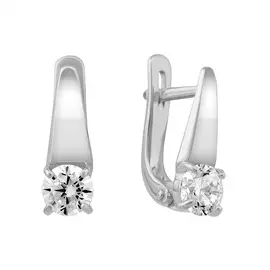 Серьги из белого золота с фианитами 21-1190-12-01