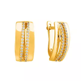 Серьги из желтого золота с фианитами 21-0467-13-01