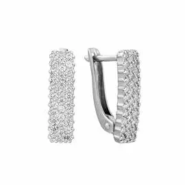 Серьги из серебра с фианитом с105057р