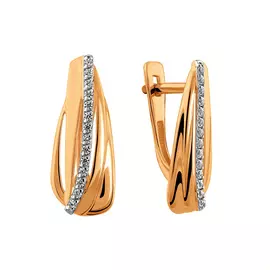 Серьги из красного золота с фианитами 013212-1102