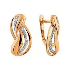Серьги из красного золота с фианитами 013042-1102