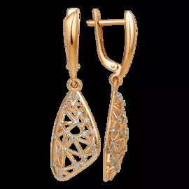 Серьги из красного золота с фианитами 005712-1102