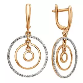 Серьги из желтого золота с фианитами 004092-4102