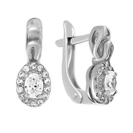 Серьги из серебра с фианитом с3302р