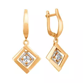 Серьги из красного золота с фианитами 21-0373-11-01