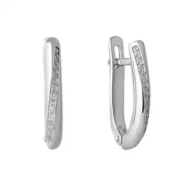 Серьги из серебра с фианитами с родированием 21-0800-23-01