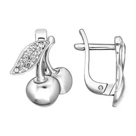 Серьги из серебра с фианитами 94020163