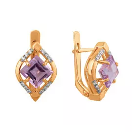 Серьги Фианит,Аметист