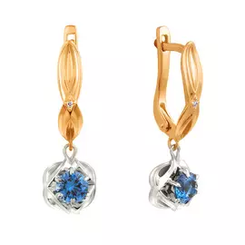 Серьги из красного и белого золота с фианитами 21-0402-17-64