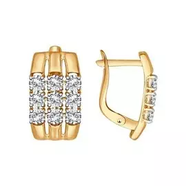 Серьги из красного золота с фианитами 81020275