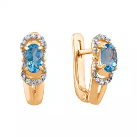 Серьги Фианит,Топаз Свисс