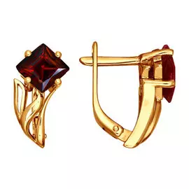 Серьги из красного золота с гранатами 720333