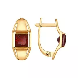 Серьги из красного золота с гранатами 724677
