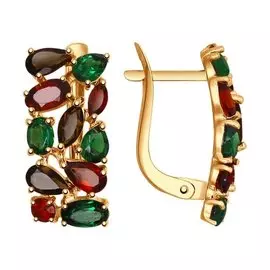 Серьги из красного золота микс 724951