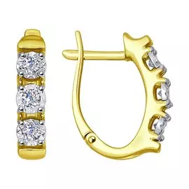 Серьги из белого и желтого золота с бриллиантами 1021135-2 №19 6