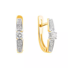 Серьги из белого и желтого золота с бриллиантами 21-9326-19-02