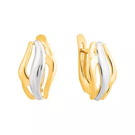 Серьги из белого и желтого золота с родированием 20-1629-20-00