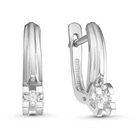 Серьги из белого золота с бриллиантами 02-01091-03-001-01-03