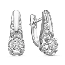 Серьги из белого золота с бриллиантами 02-01601-03-001-01-03