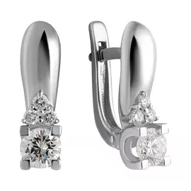 Серьги из белого золота с бриллиантами 02-1894