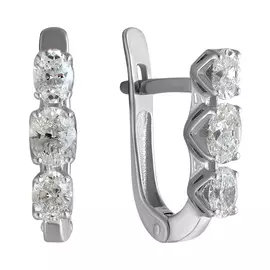 Серьги из белого золота с бриллиантами 02-3472