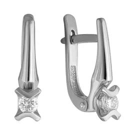 Серьги из белого золота с бриллиантами 02-3549