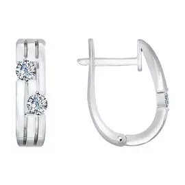 Серьги из белого золота с бриллиантами 1020077 №16 4