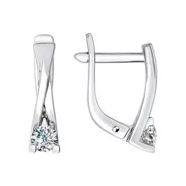 Серьги из белого золота с бриллиантами 1020106 №16 14