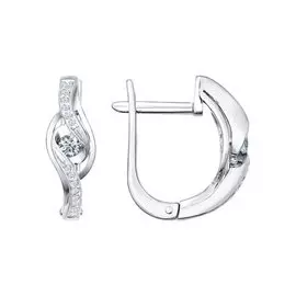 Серьги из белого золота с бриллиантами 1020270 №16 34