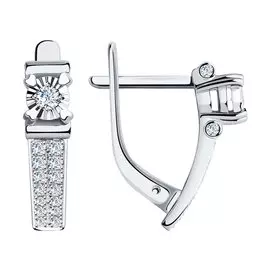 Серьги из белого золота с бриллиантами 1020743 №18 441