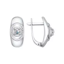 Серьги из белого золота с бриллиантами 1020980 №16 16
