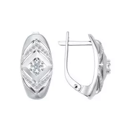Серьги из белого золота с бриллиантами 1020990 №16 66