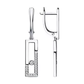 Серьги из белого золота с бриллиантами 1021403 №19 8