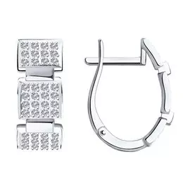 Серьги из белого золота с бриллиантами 1021468