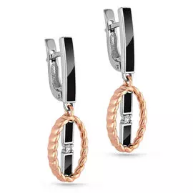 Серьги из белого золота с бриллиантами 12-11058-1002 №33-18