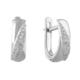 Серьги из белого золота с бриллиантами 21-9022-12-02