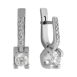 Серьги из белого золота с бриллиантами 21-9025-12-02