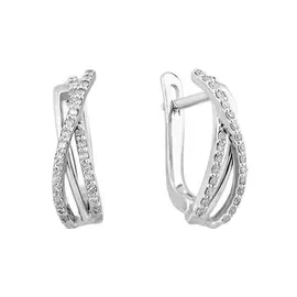 Серьги из белого золота с бриллиантами 21-9116-12-02