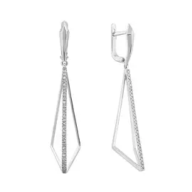 Серьги из белого золота с бриллиантами 21-9143-12-02
