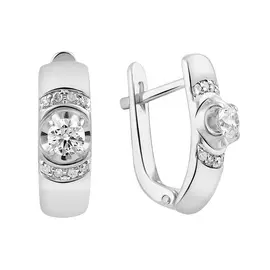 Серьги из белого золота с бриллиантами 21-9402-12-02